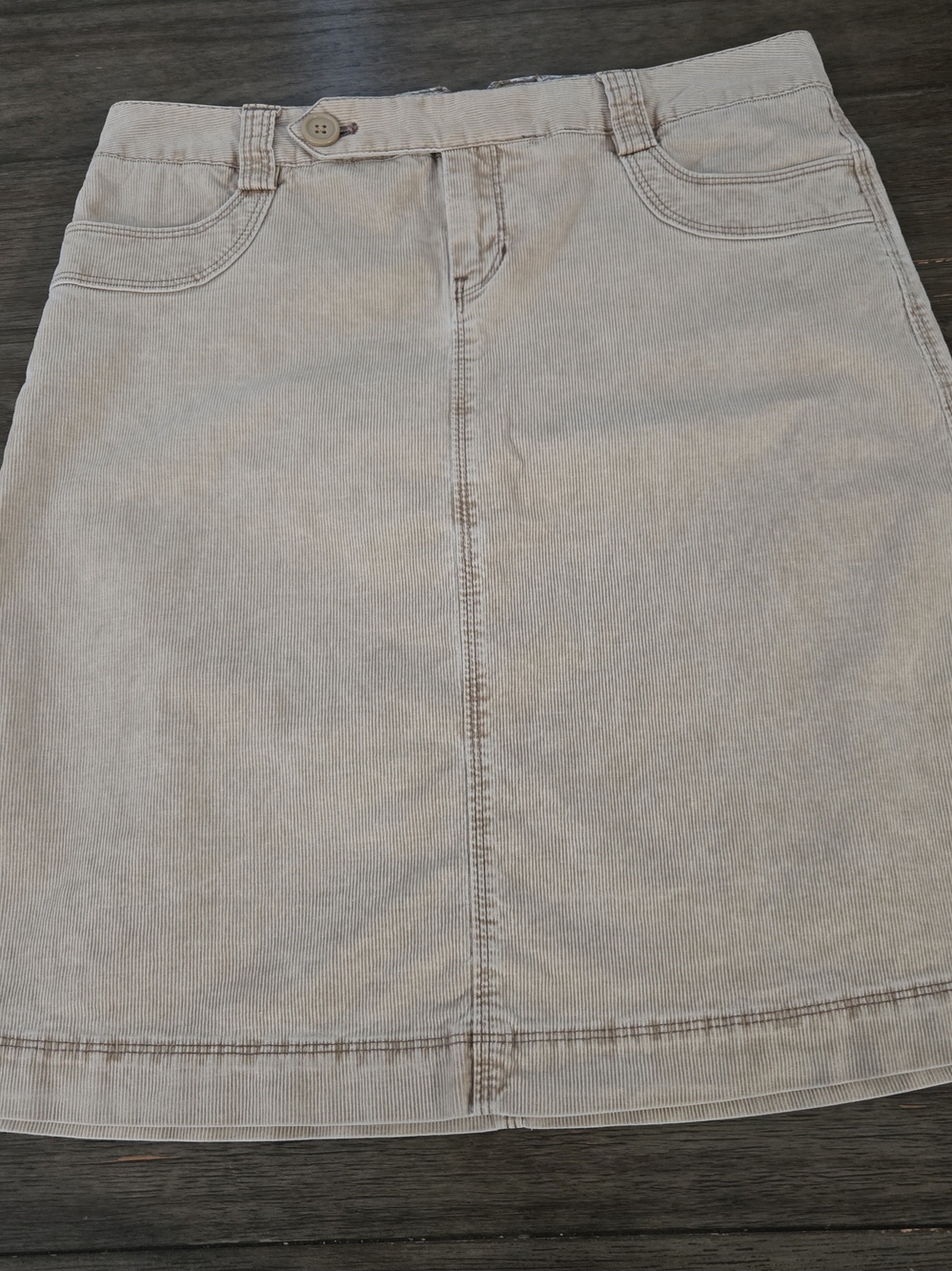 Vintage 2003 GAP Khaki Corduroy Mini Skirt Size 2 Y2K Fairy Grunge Aesthetic Cor